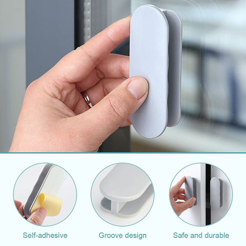 [Australia] - LYTIVAGEN 8 PCS Auxiliary Cupboard Handles Instant Self-Adhesive Cabinet Handle Drawer Handle Helper for Door Window Drawer Cupboard Cabinet Refrigerator (Gray/White) 