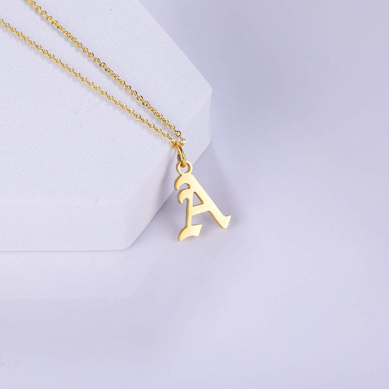 [Australia] - Letter Necklaces for Women Personalized Necklaces 18K Gold Plated Initial Pendant Old English Name Necklaces A-Z Bridesmaid Gift for Girls J 