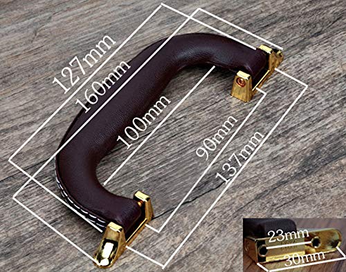 [Australia] - CynKen 1 Pieces PU Leather Handle for Guitar Musical Box Handbags Gift Boxes Wine Boxes Luggage Toolbox Trolley Instrument Case Black Bronze 