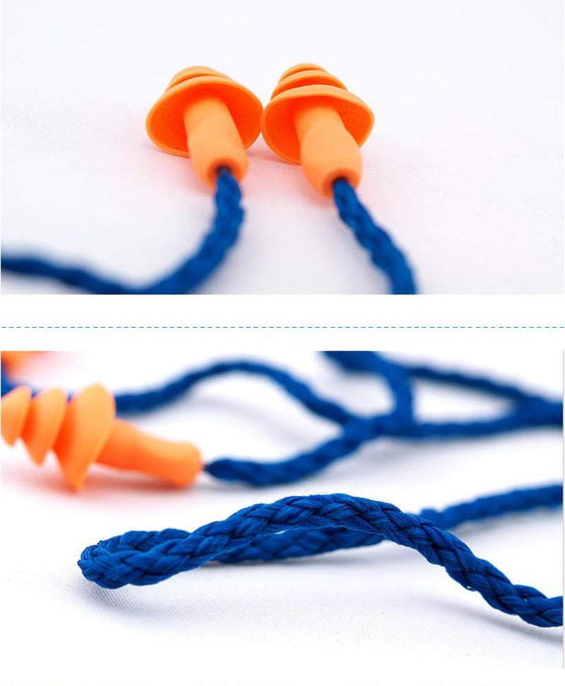 [Australia] - AOUTACC 50 Pack Silicone Ear Plugs,Reusable Corded Hearing Protection Earplugs for Sleeping Shooting Snoring Swimming Construction Work 