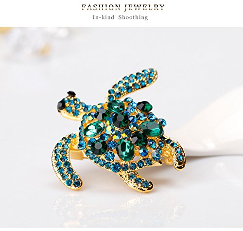 [Australia] - Dwcly Vintage Style Tortoise Crystal Brooch Turtle Rhinestone Pin Classic Woman Animal Decorative Jewelry 