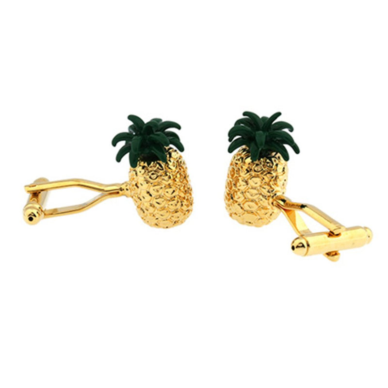 [Australia] - Gold Pineapple Cufflinks Fruit Trader Cook Chef Cruise Birthday Present Cuff Links 