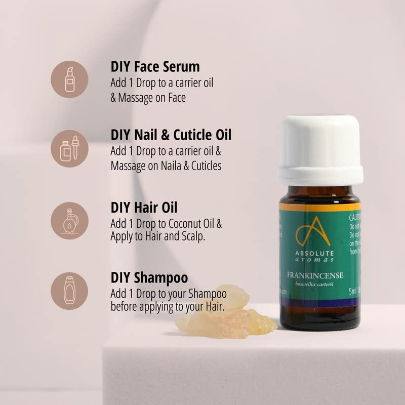 [Australia] - Absolute Aromas Frankincense Essential Oil 5ml - Pure, Natural, Undiluted, Cruelty Free and Vegan � For Aromatherapy, Diffusers, Candle Making and DIY Beauty Recipes 
