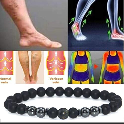 [Australia] - INENIMARTJ 2Pcs Anti-Swelling Black Obsidian Anklet Magnetic Therapy Ankle Bracelet for Women Men, Adjustable Magnet Weight Loss Ankle Bracelet Anti-Anxiety Yoga Beads Bracelet A:map 