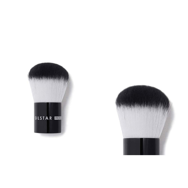 [Australia] - SILSTAR PROFESSIONAL KABUKI BRUSH, CRUELTY-FREE SYNTHETIC HAIR FACE BRUSH FOR FLAWLESS MAKEUP APPLICATION WITH NATURAL BIRCH WOODEN HANDLE MADE IN KOREA SPB008 