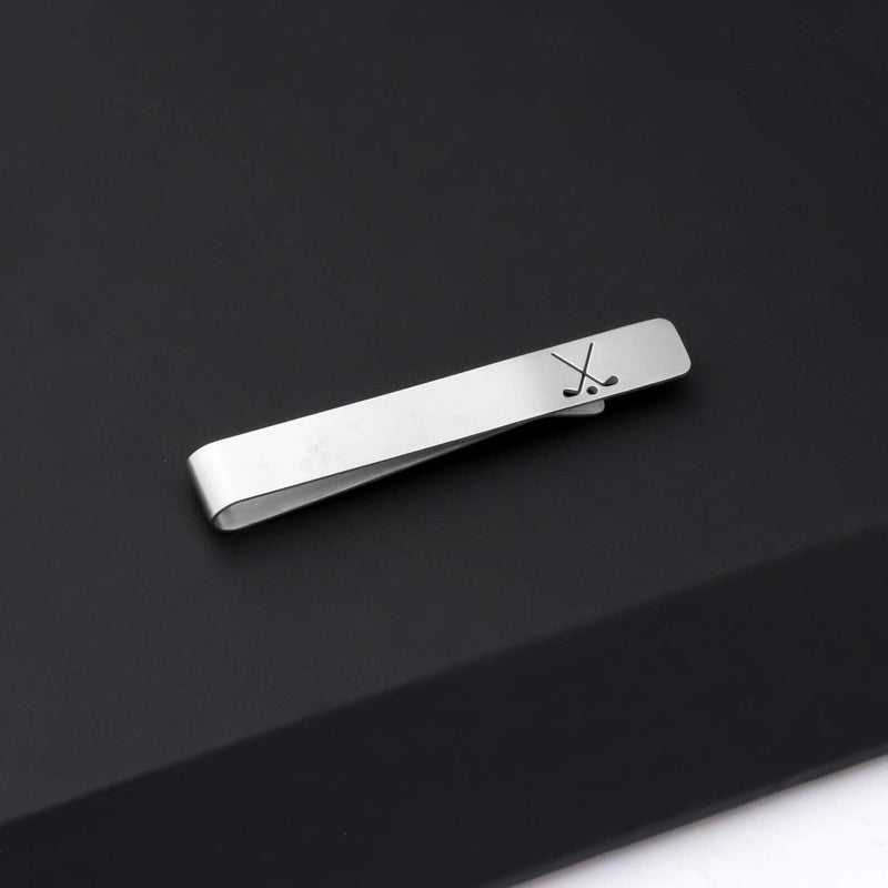 [Australia] - BEKECH Ice Hockey Lovers Gift Hockey Tie Clip Gift for Men Engagement Gift Hockey Father Gift Hockey Groomsman Tie Clip Gift for Field Hockey Players silver 