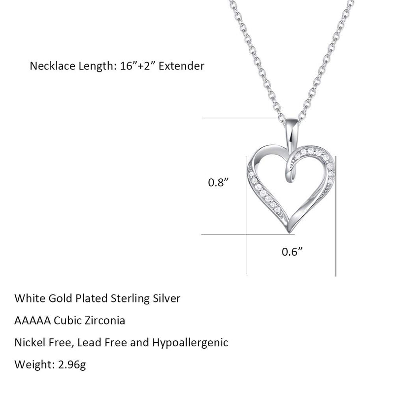 [Australia] - Agvana Sterling Silver Heart Necklace for Women Simulated Diamond Cubic Zirconia CZ 'Infinity Love' Heart Dainty Pendant Anniversary Birthday Jewelry Christmas Gifts for Her Teen Girls with Jewelry Box, 16+2 Infinity Heart 