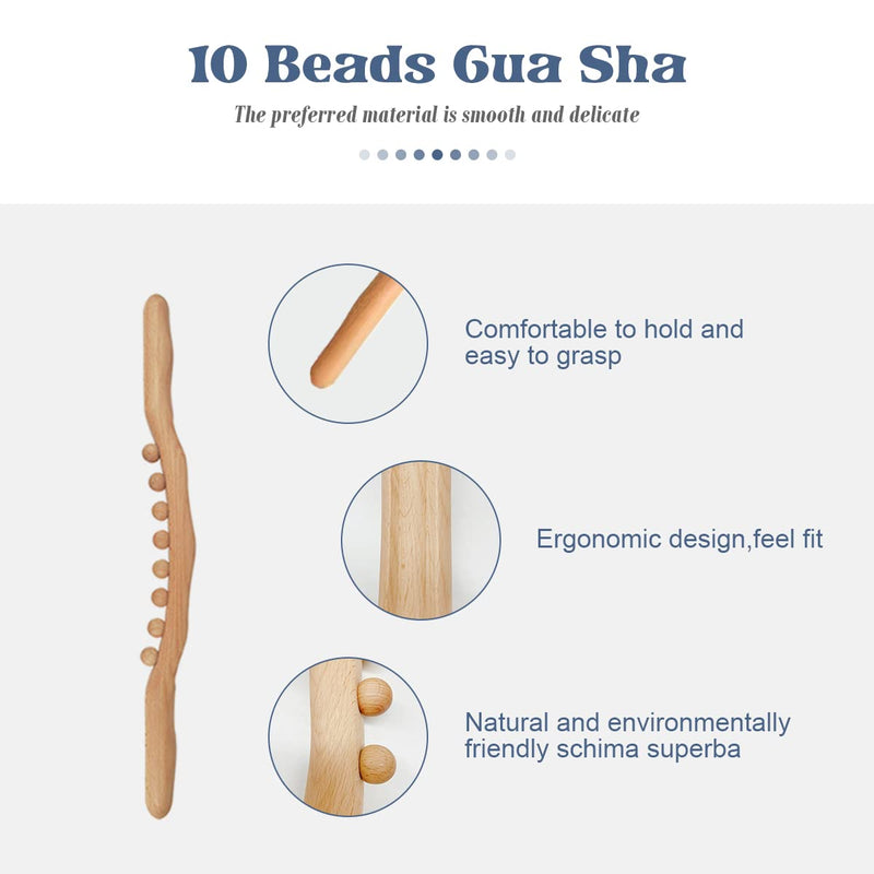 [Australia] - Bounabay Wooden Massage Roller, 52cm Beech Celulitis Wood Massage Tools, Relaxation Relieve Sore Muscles Massager Scraping Stick for Waist Shoulder Back Sculpture� 