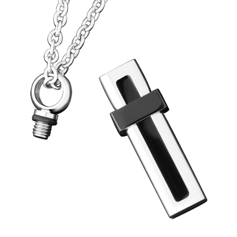 [Australia] - Roy Lopez Black Cylinder Cremation URN Necklaces for Ashes Memorial Keepsake Pendant 3 