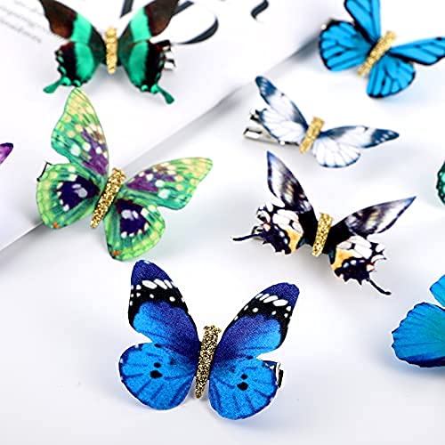 [Australia] - 18 Pieces Glitter Butterfly Hair Clips for Teens Women Hair Accessories (Charming Styles) Charming Styles 