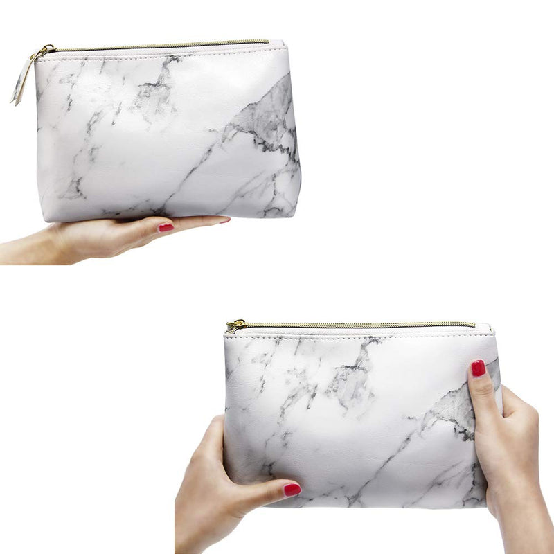 [Australia] - Marble Makeup Bags,LKE Cosmetic Display Cases Waterproof Marble Travel Cases Portable Makeup Bags Makeup Organizers(8.66x6.3x2.36Inches) (Marble Makeup Bags) 
