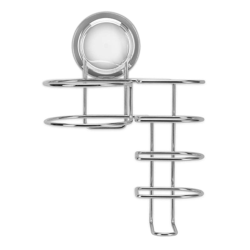 [Australia] - Navaris Hair Dryer and Straightener Holder - No Drill Suction Cup Hairdryer Holder for Wall - Sticks to Mirror, Windows, Glass, Tile - Stainless Steel 