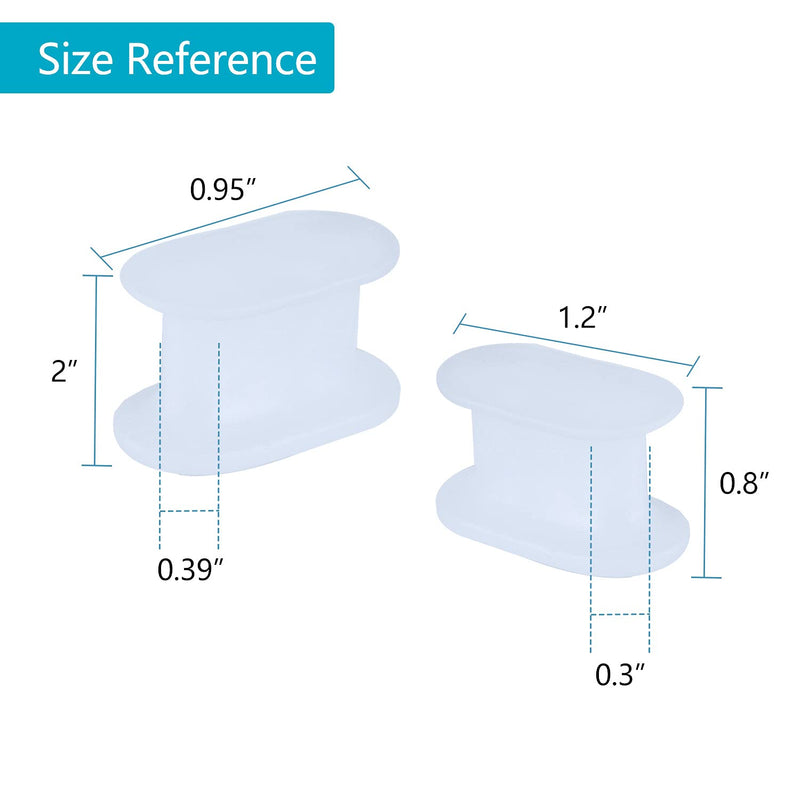 [Australia] - Sumiwish Flanged Toe Spacer, 12 Pack of Bunion Corrector (Mixed Size), Silicone Toe Separators to Fight Bunion, Overlapping Toe | L & S Size - The Better Choice White 