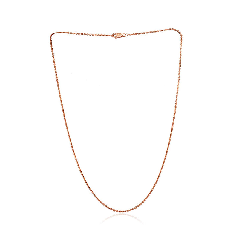 [Australia] - Sea of Ice Sterling Silver 2mm Sparkle Paillette Chain Necklace for Women, Size 14" - 36" Italy Rose Gold Flashed Silver 24.0 Inches 