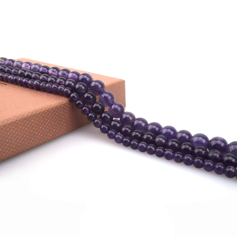 [Australia] - ICAI Beads 6mm Natural Amethyst Stone Beads for Jewelry Making DIY Crafts Design 1 Strand 15" APPR.63-65pcs 