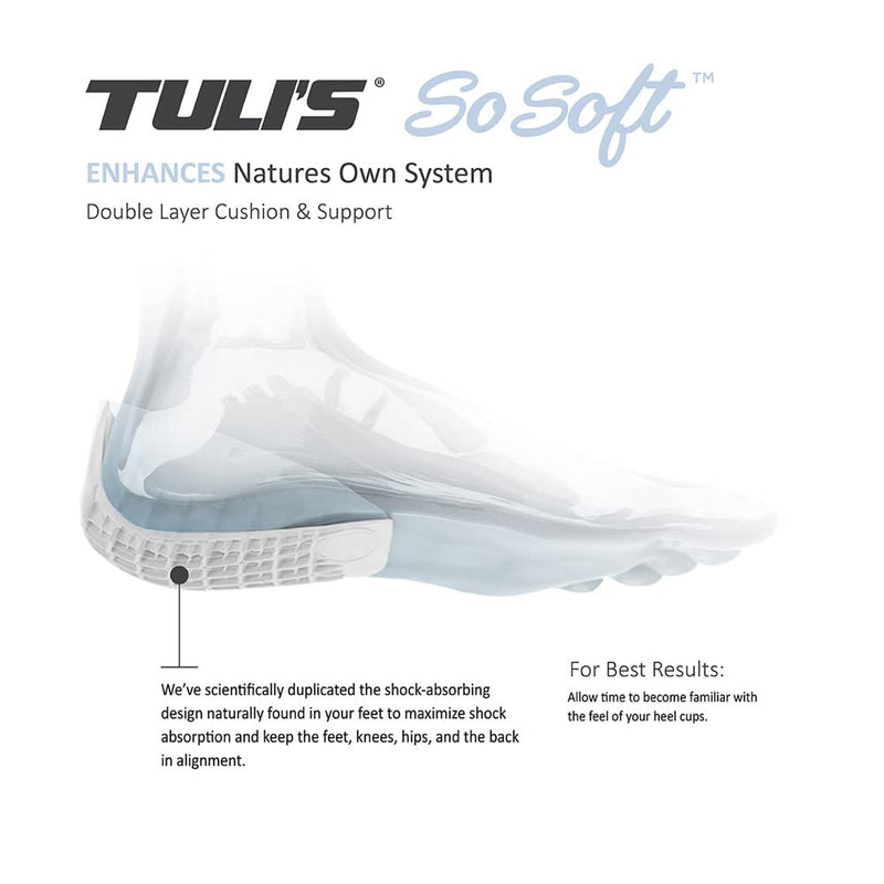 [Australia] - Tuli's So Soft Heavy Duty Gel Heel Cups Provide Relief for Plantar Fasciitis, Heel Pain, and Shock Absorption, Medium Regular (1 Pair) 