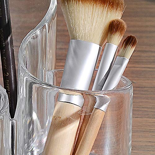 [Australia] - Bekith Large Wavy 3 Compartment Makeup Organizer Acrylic Multi-Purpose Makeup Brush and Cosmetic Holder 