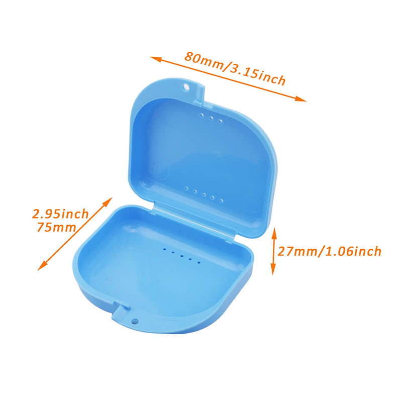 [Australia] - 3 PCS Retainer Case Box Container, Denture Box Mouth Guard Case Teeth Mouth Tray for Denture, Sport Mouth Guard, Brace, Splint (Pink & White & Blue) 