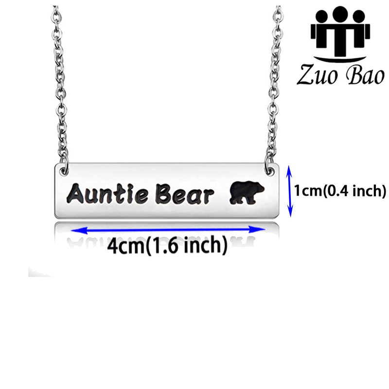 [Australia] - Zuo Bao Auntie Bear Necklace Aunt Bear Gift Aunty Bear Jewelry With 12 Months Birthstone Birthday Gift Family Jewelry For Her Silver 