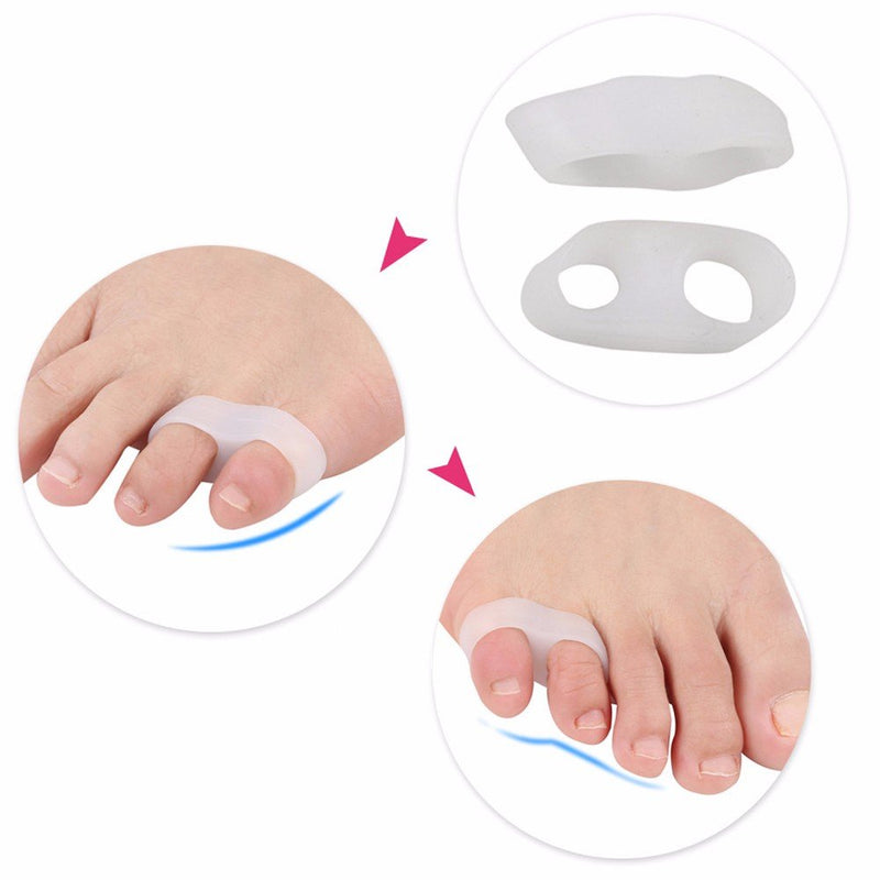 [Australia] - Pedimend Silicone Gel Double Loop Toe Separator (1PAIR) - Toe Separator for Overlapping Toes - Little Finger Hallux Valgus Protector - UNISEX - Foot Care 