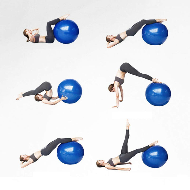 [Australia] - ZHIYE Pilates Yoga Ball Exercise Ball Core Fitness Bender, Yoga, Stability, Barre, Training Physical Therapy Anti-Slip Swiss Ball Gym Home 45CM Diameter PumpBlue 