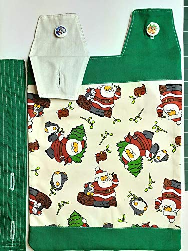 [Australia] - 100% Cotton Catheter Night Bag Holder with Handle. Festive Season. Santa. Cover for a Catheter Night Bag. 