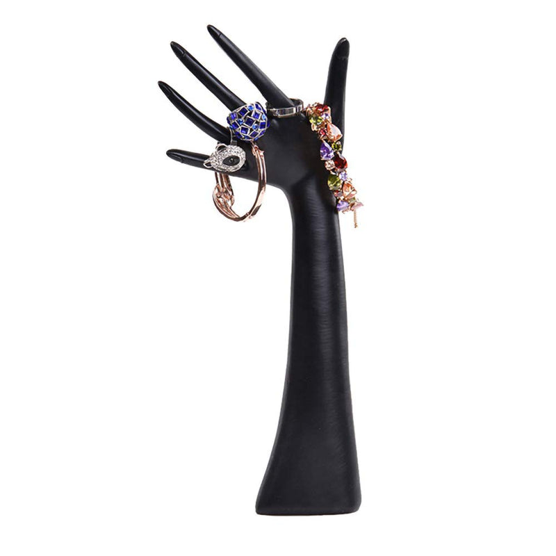 [Australia] - HOMANDA Black Resin Long Hand Form Bracelet Ring Jewelry Display Holder Organizer (Hand Form-Style 4) Hand Form-style 4 