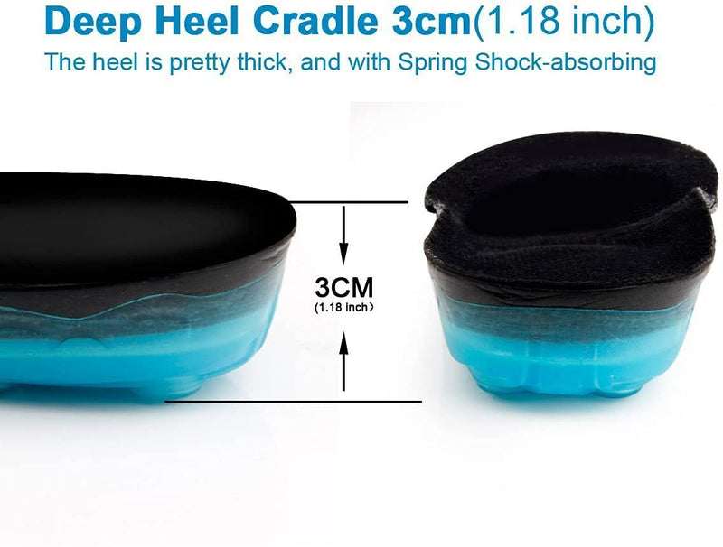 [Australia] - Silica Gel Sport Shoe Insole,MARRDO Spring Cushioning Shock Absorption Shoe Insert ,Forefoot Enhances Massaging Footbeds,Plantar Fasciitis Sports Running Insoles for Men & Women(Men 7.5-10) Men 7.5-10/Women 9-11 Black 