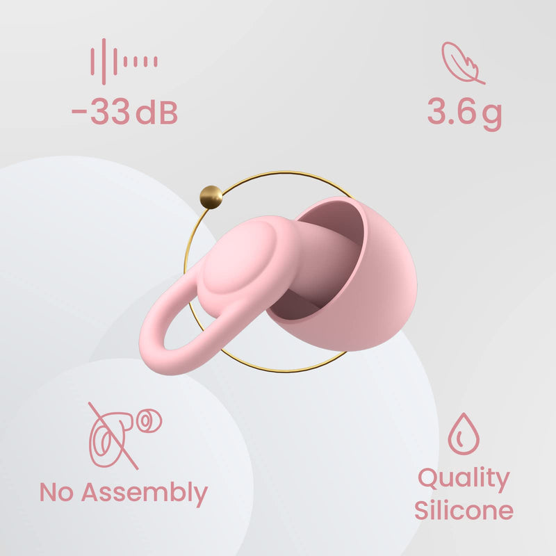 [Australia] - Silicone Ear Plugs for Noise Reduction - Reusable Soft Comfortable Earplugs for Sleeping,Noise Sensitivity & Flights -16 Ear Tips in XS/S/M/L, with 2 Travel Boxes - 33dB Noise Cancelling(Pink) Pink 