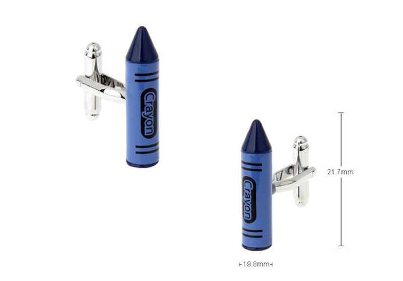 [Australia] - MRCUFF Crayon Blue Pair Cufflinks in a Presentation Gift Box & Polishing Cloth 