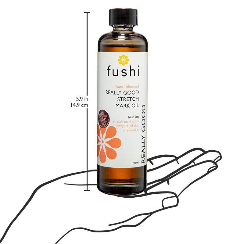 [Australia] - Fushi Really Good Stretch Mark Oil 100ml | Best for Stretch Marks, Scars, Dehydrated Skin & Uneven Skin Tone | Unfragranced Natural Formulation | Triple Strength Indian Tulsi |Ethical & Vegan 