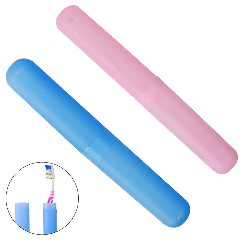 [Australia] - nuoshen 2 Pcs Plastic Toothbrush Case, Portable Toothbrush Holder Toothbrush Cover Storage for Daily, Travel 