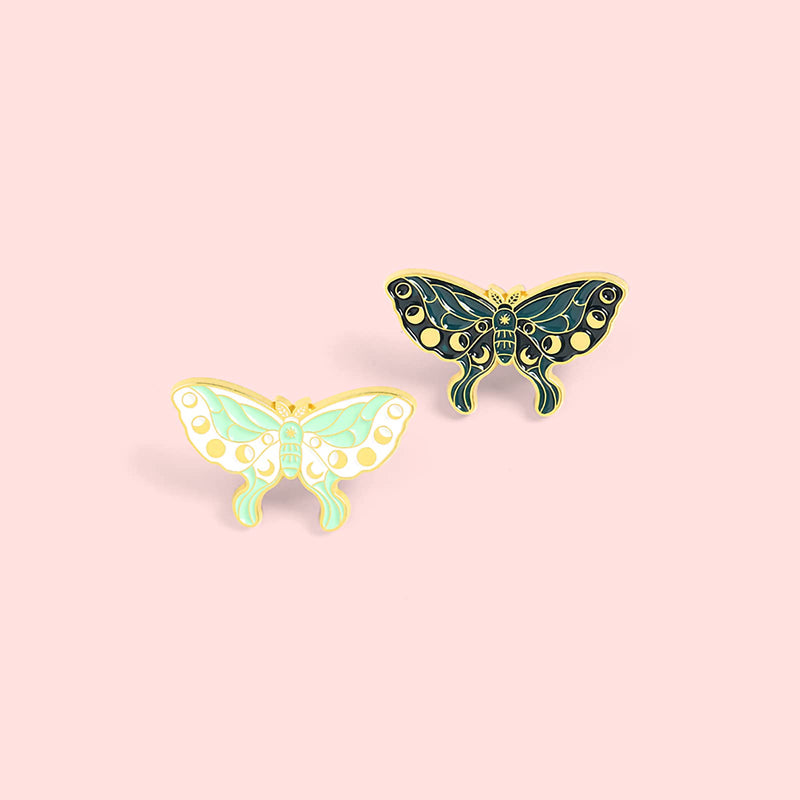 [Australia] - Butterfly Enamel Brooch Pin Sun Moon Stripe Brooches Pins Lapel Badges Set for Women Girls Badges for Hat Pants Clothes 