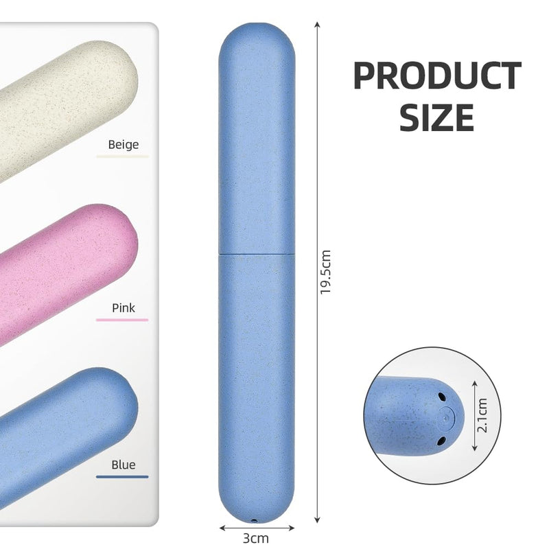 [Australia] - LOPHE Toothbrush Travel Case, Natural Wheat Straw Dustproof Toothbrush Holder, Portable Toothbrush Protective Cover, Keep Tootbrush Clean, Toothbrush Case Container for Business Camping Travel 