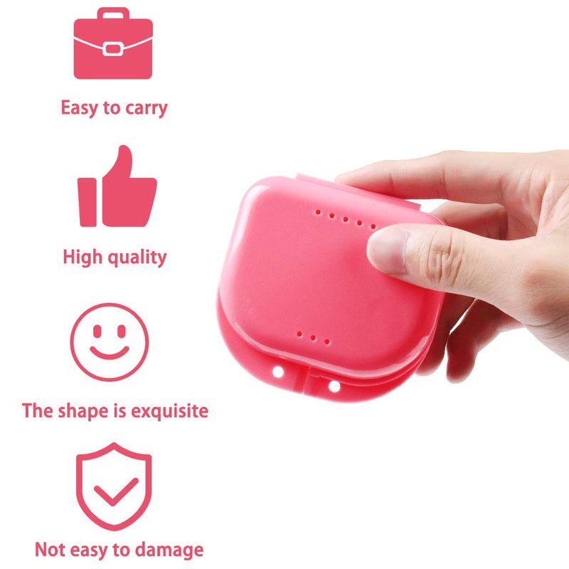 [Australia] - ZCDA Denture Box, Retainer Case, 3 Pcs Retainer Box for Braces, Denture, Retainer, Mouth Guard, Dry and Breathable (Pink, White, Blue) 