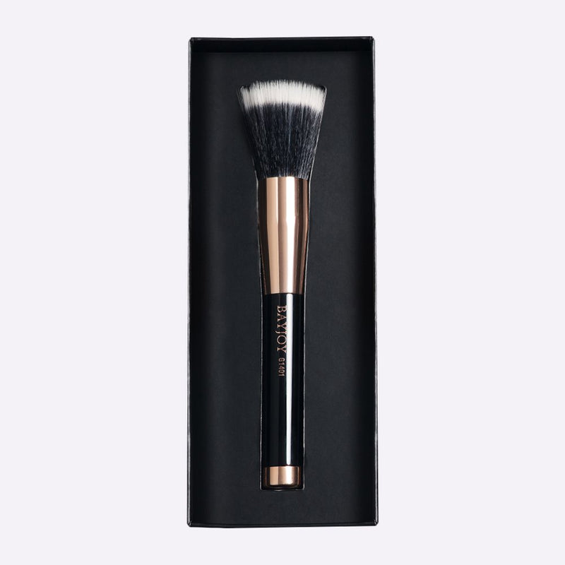 [Australia] - BAYJOY PRO Foundation Brushes Flat Top Kabuki Face Makeup Extra Soft Synthetic Dense Bristles Make Up for Cream Liquid Powder Packed in Case One Piece Rose Golden G1401 