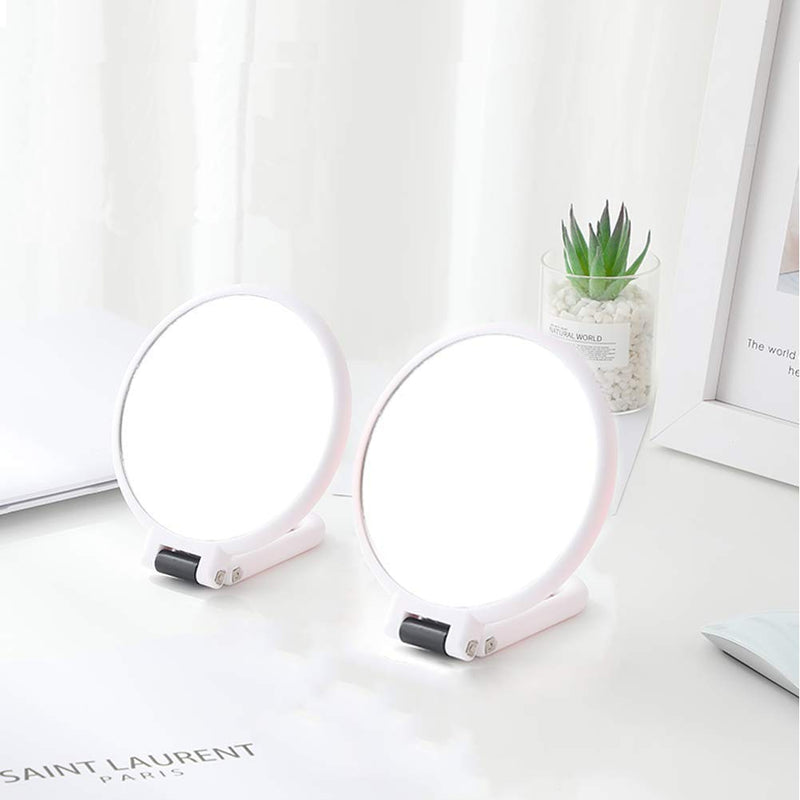 [Australia] - TBWHL 15x Magnifying Makeup Mirror, Travel Handheld Mirror Double-Sided 360 Adjustable Cosmetic Hand Mirror Round White 