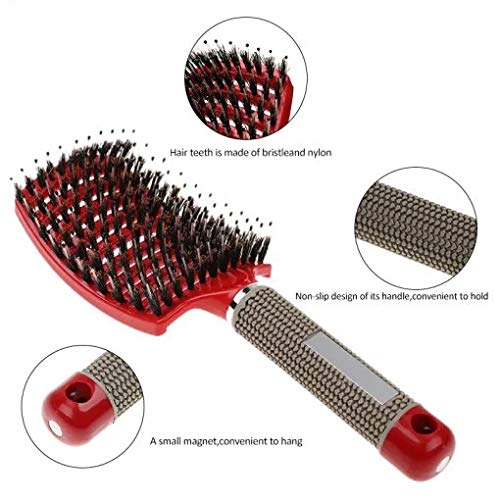 [Australia] - Detangling Nylon Bristle Brush, Single White Brush Anti-Static Detangler, Wet or Dry Use, Fast Blow Drying 