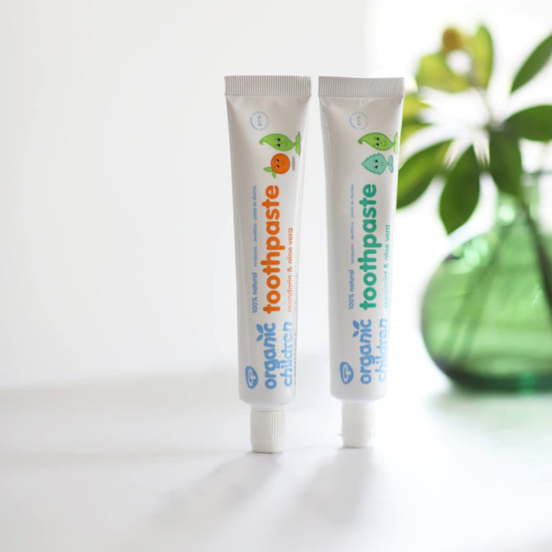 [Australia] - Green People Organic Children Spearmint & Aloe Vera Toothpaste 50ml | 100% Natural Toothpaste for Babies & Kids | Safe if Swallowed | Fluoride free & SLS free | Mint Toothpaste for Kids 