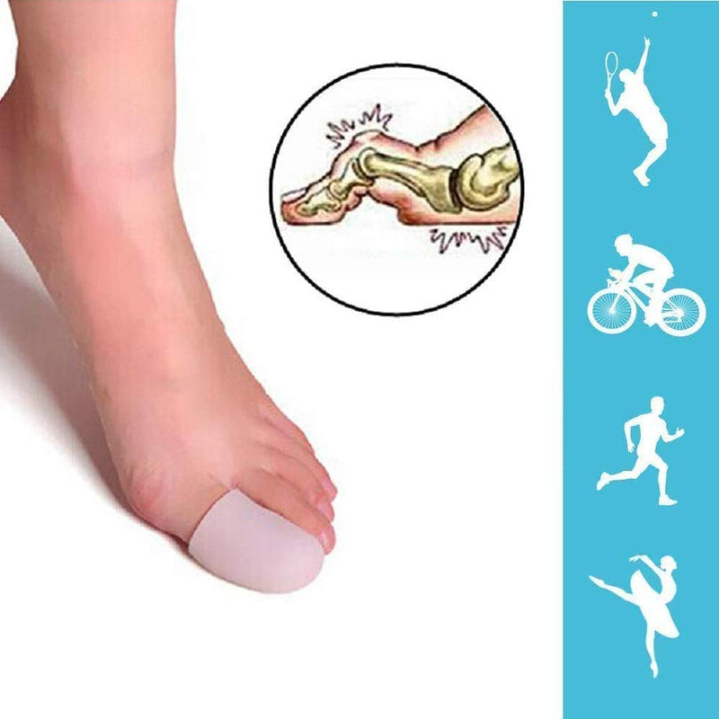 [Australia] - Dr.Pedi 5 Pair Big Toe Gel Toe Caps Pads reathable Silicone Gel Big Toe Sleeves for Ingrown Toenail Big Toe Sleeve 