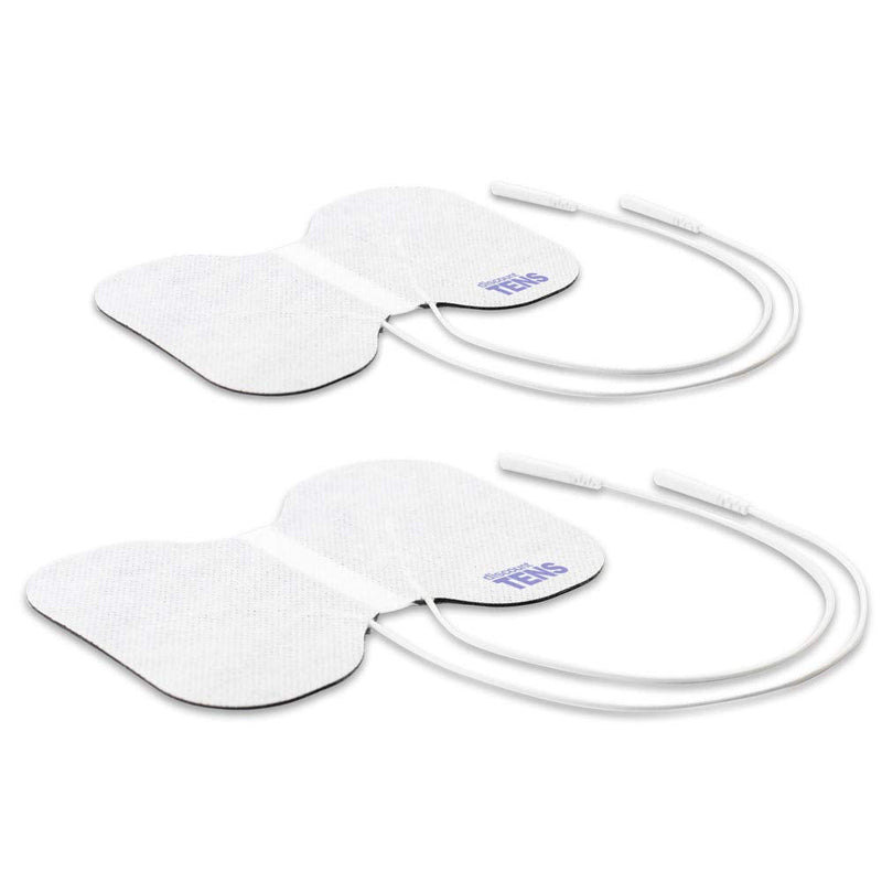 [Australia] - TENS Electrodes, 2 Premium Quality 4 inch x 6 inch Hourglass Self Adhesive Electrodes for TENS Units, Wired Butterfly TENS Unit Electrodes, Discount TENS Brand 