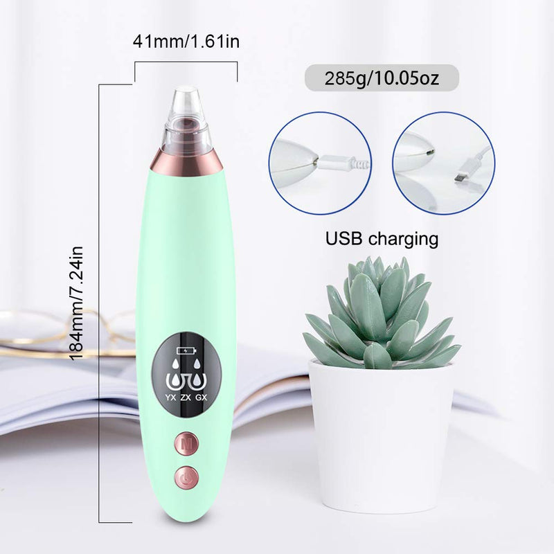 [Australia] - Yafei Pore Vacuum Blackhead Remover, Upgraded Strong Suction Rechargeable Remover Blackhead Removal Pimple Green 