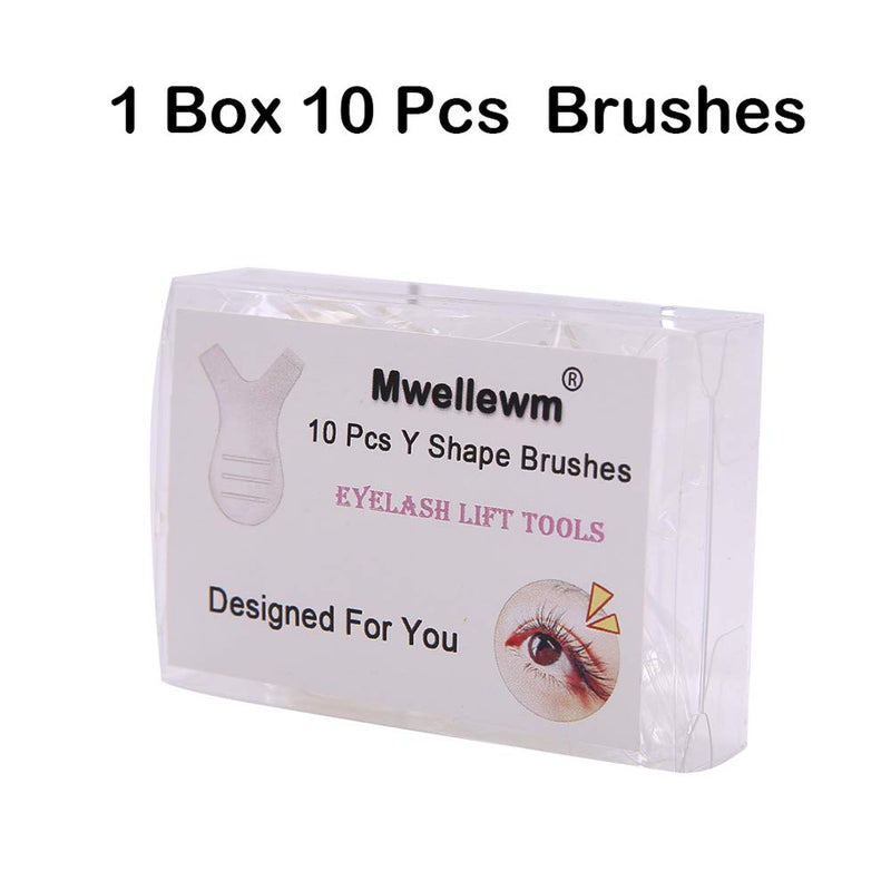 [Australia] - Mwellewm 10pcs Eyelash Extension Supplies,Grafting Eyelashes Lash Lift Brush Makeup Beauty Tool,Makeup Utensil Reusable Perm Mini Y Shape Eyelash Brush for Eyelash Extension Clean Up 