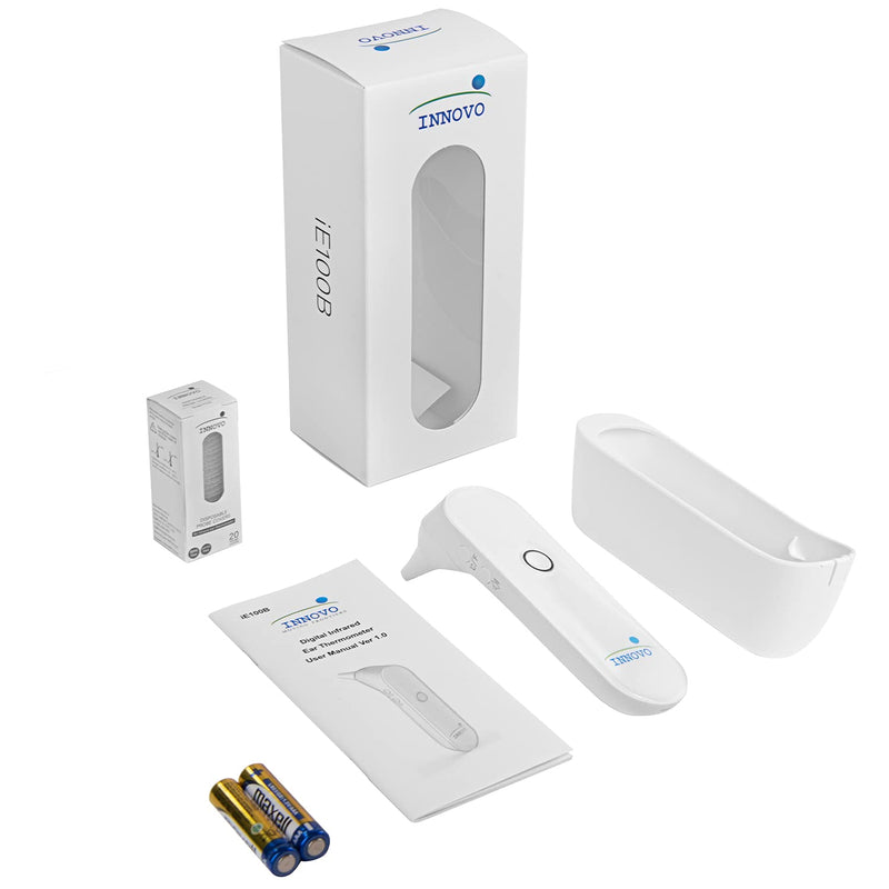 [Australia] - Innovo 2021 Newly Release Medical Ear Thermometer Digital Fever Termometro with Disposable Probes, Off-White 