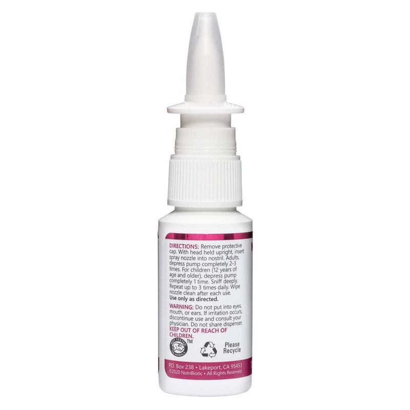 [Australia] - NutriBiotic Nasal Spray 1 Fl Oz | Nasal Lubricant with Grapefruit Seed Extract & Sodium Chloride | Help Flush Irritants from Nasal Passages | Convenient Measured Dose Pump | Drug-Free & Non-Medicated 