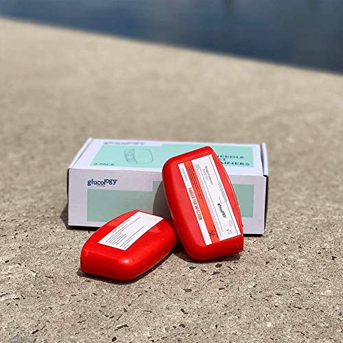 [Australia] - Red Glucology™ Travel Sharps Disposal Container | Specially Designed for Diabetic Needles and Test Strips | Compact Size for Travel and Daily Personal Use | Bio-Hazard Lock | 3 Pack 