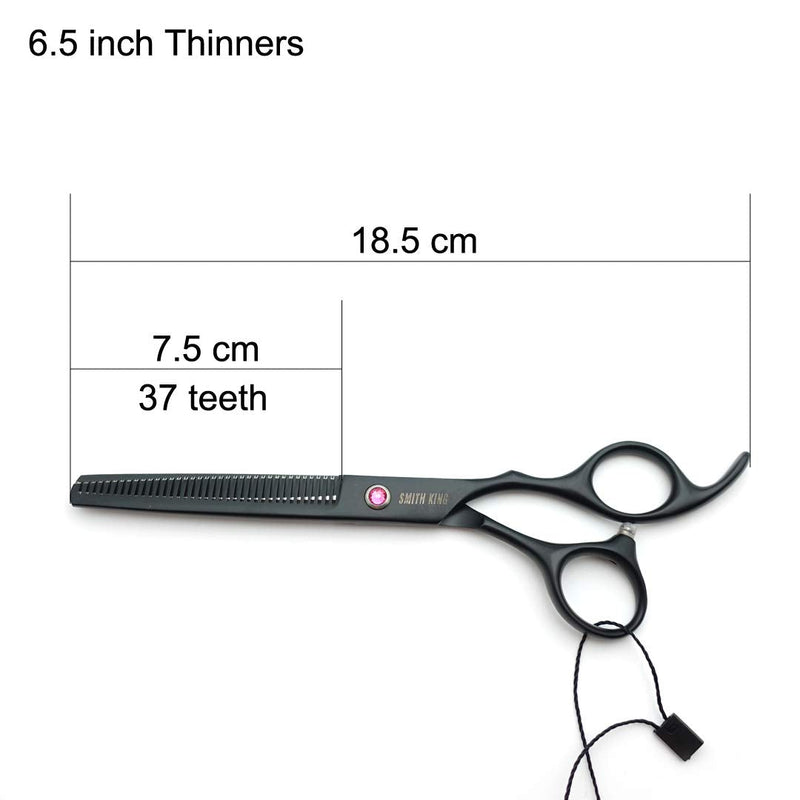 [Australia] - 7.0 inch hair scissors set Hair cutting scissors & thinning scissors with razor combs in 1 set (Black) 