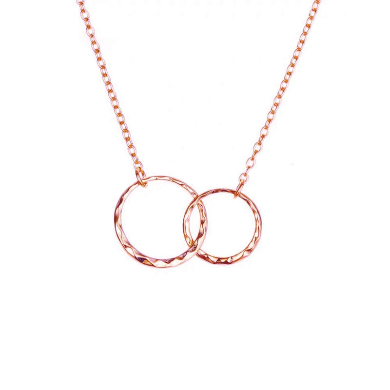 [Australia] - Long tiantian Mother Daughter Necklace Two Interlocking Infinity Double Circles Necklace Mother's Day Jewelry Gifts from Daughter rose gold 