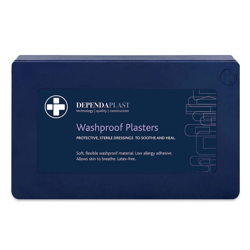 [Australia] - Reliance Medical Sterile Dependaplast Washproof Plasters in Blue Box - Pack of 120 Washproof Plasters in Blue Box - Box of 120 