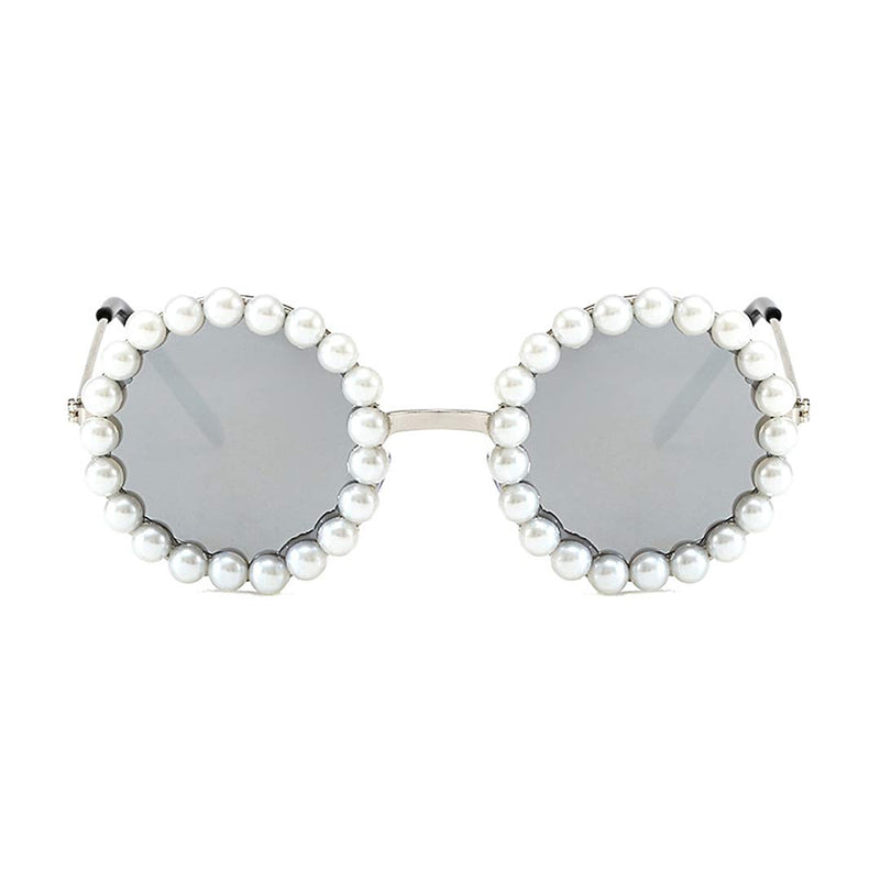 [Australia] - Naimo Toddler Kids Girl Daisy Flower Round Anti-UV Sunglasses for Party Photography Outdoor Beach White 